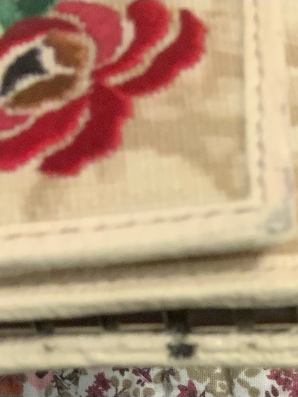 Dior Beige Monogram Canvas Wallet with Embroidered Floral Accent - Picture 4 of 12